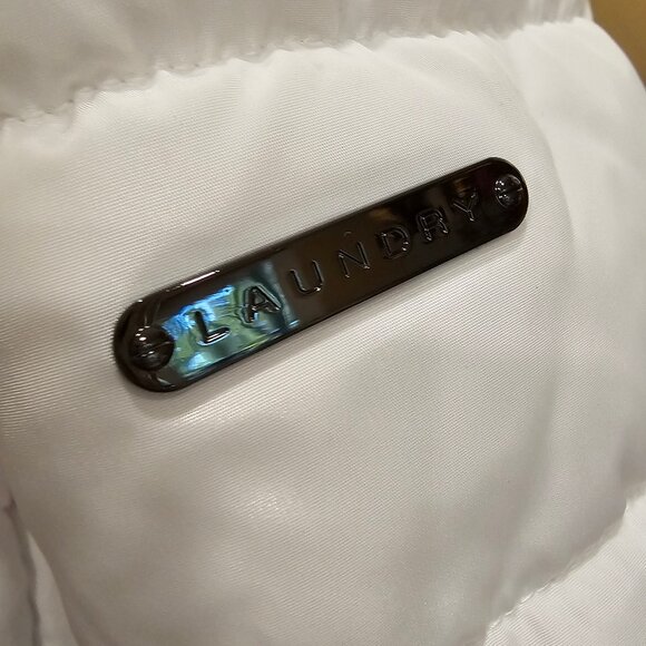 Laundry By Shelli Segal Faux Fur Trim Hood Puffer Down Coat White, XXL - Picture 11 of 12